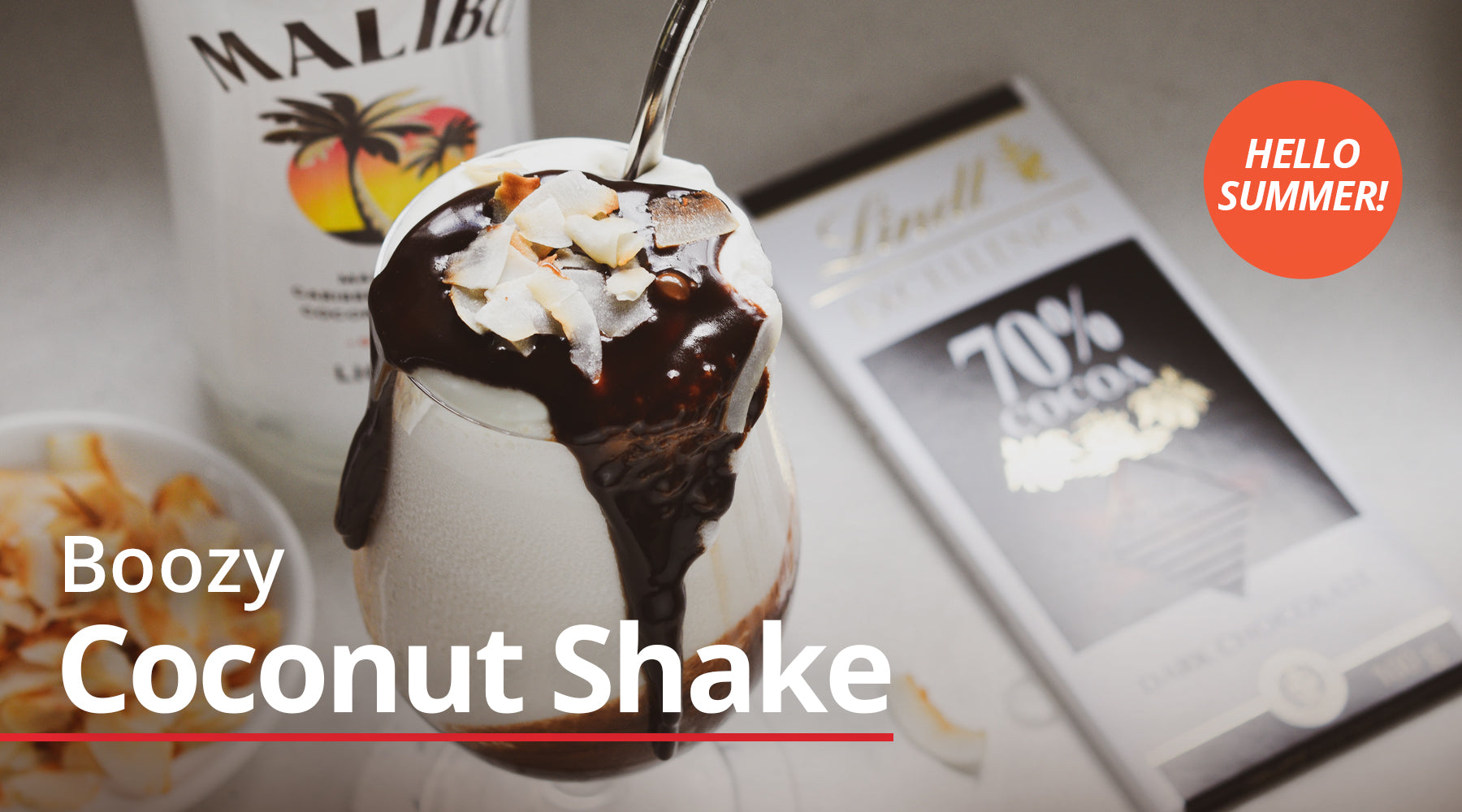 Boozy Coconut Shake with Lindt & Malibu
