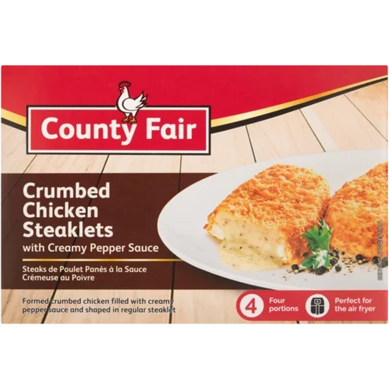 County Fair Crumbed Chicken Steaklets - Pepper Sauce