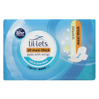 Lil-Lets Maxi Thick Pads Scented Regular 10
