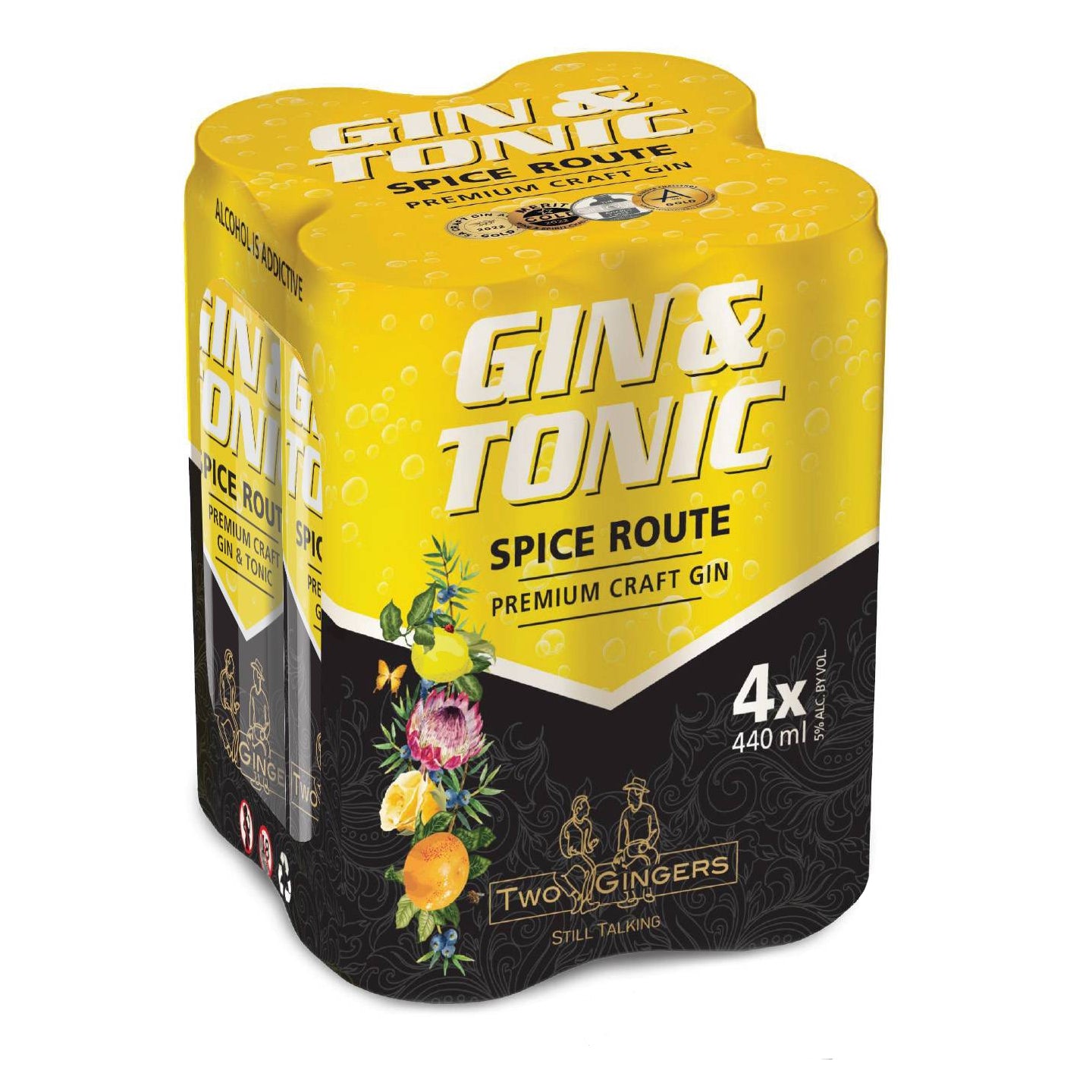 Two Gingers: Spice Route Gin & Tonic 440ml Can - 4 Pack