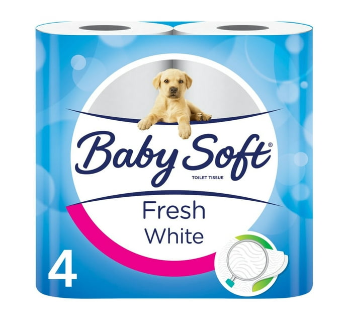 Baby Soft 2 Ply Toilet Rolls 4 Pack