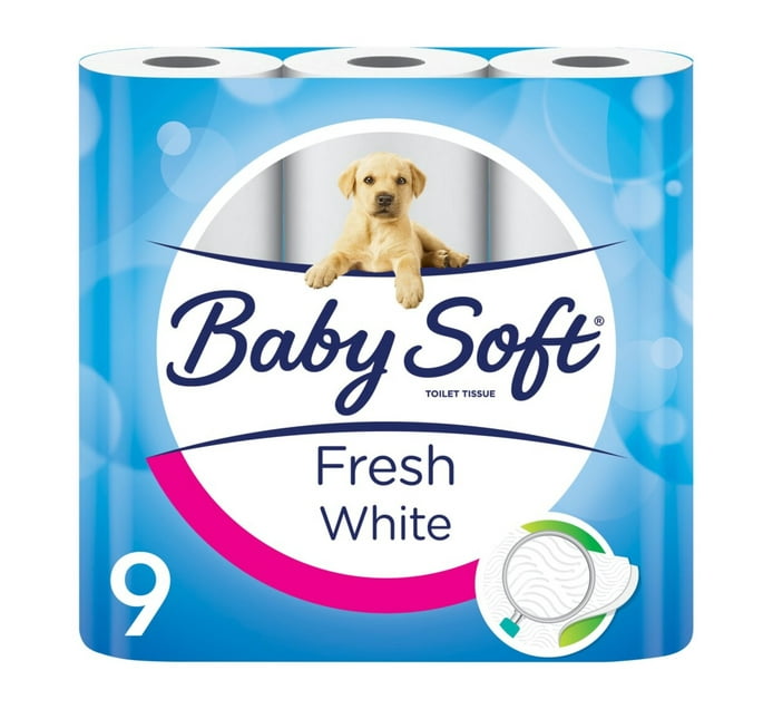 Baby Soft 2 Ply Toilet Rolls 9 Pack