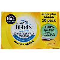 Lil-lets Smartfit Non Applicator Tampons Super Plus 10 Pack