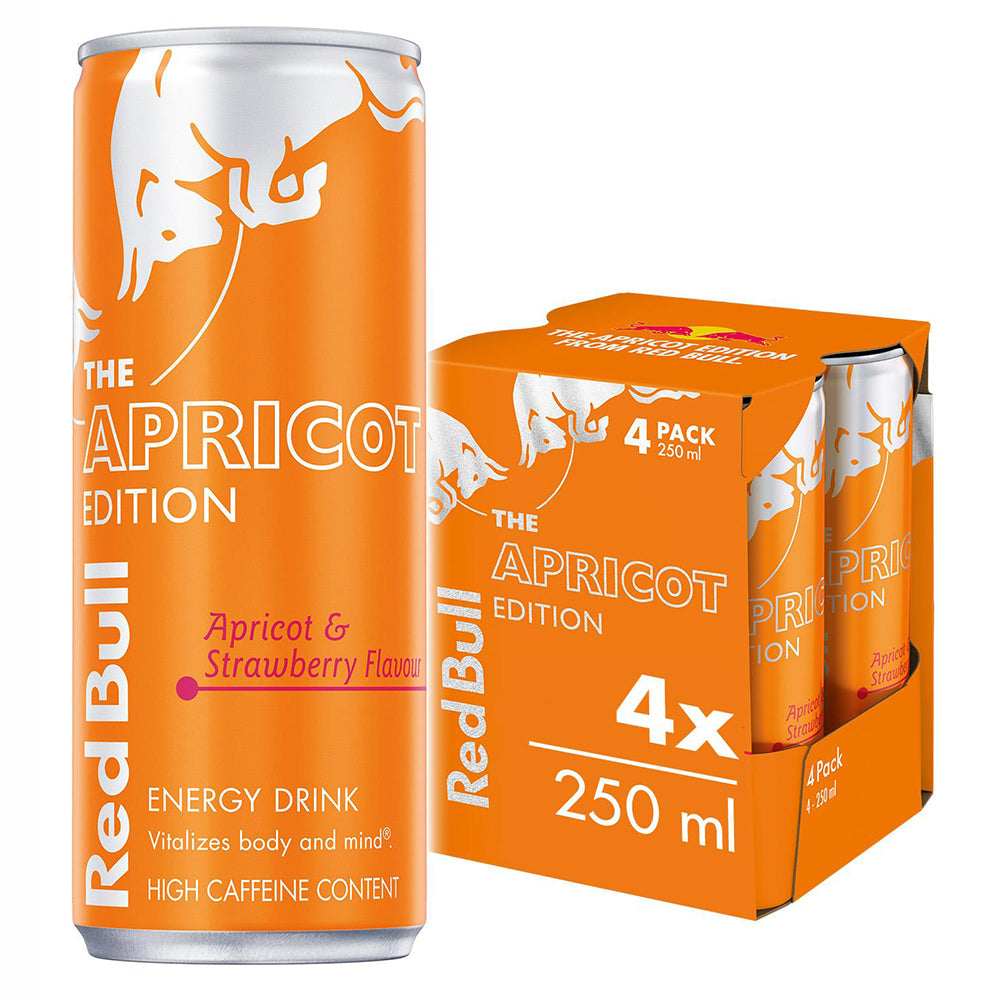 Buy Red Bull Energy Drink Apricot Edition: Apricot & Strawberry 250ml (4 Pack) Online