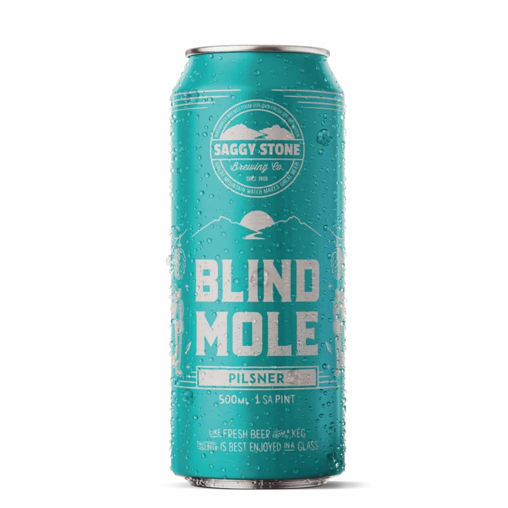 Buy Saggy Stone - Blind Mole Pilsner 500ml Can 4 Pack Online