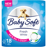 Baby Soft 2 Ply Toilet Rolls 18 Pack