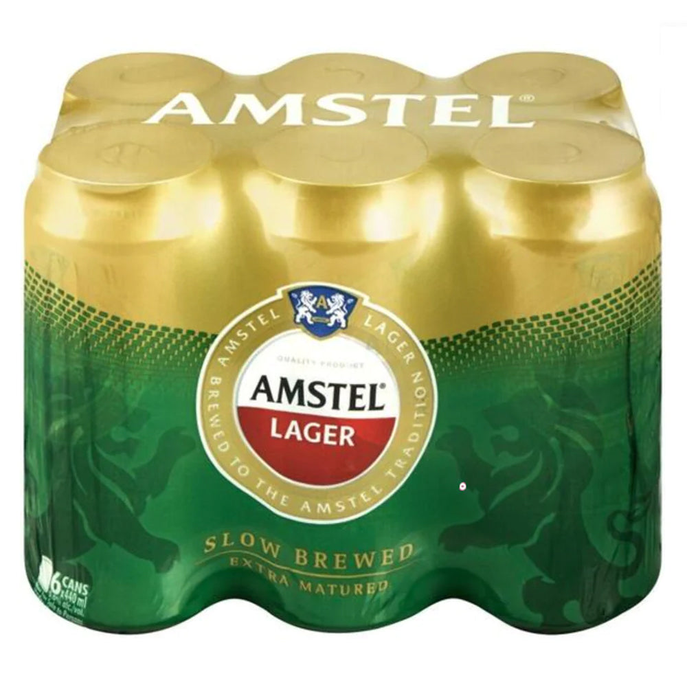Buy Amstel Lager Beer 330ml Can 6 Pack Online