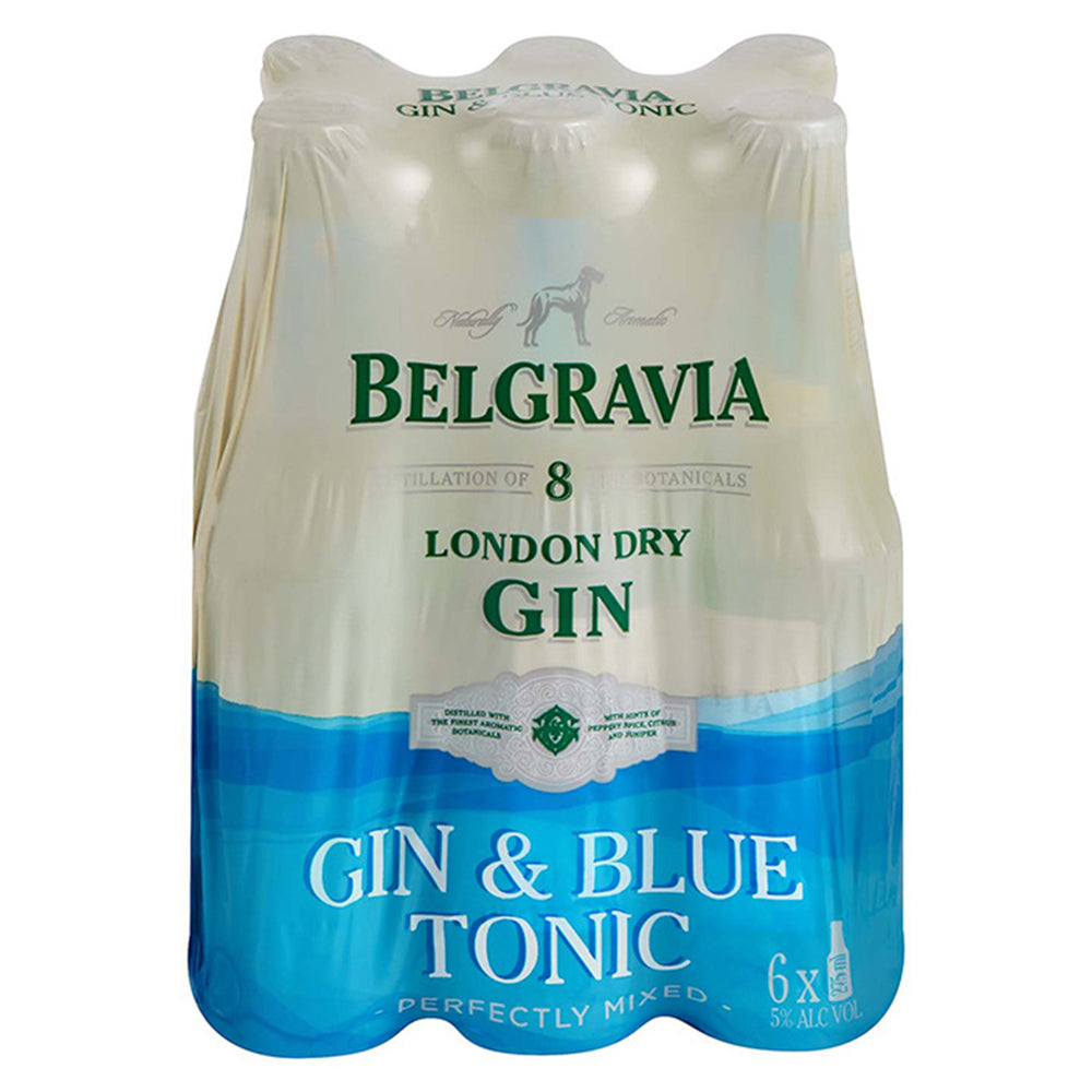 Buy Belgravia Gin & Blue Tonic 275ml Bottle 6 Pack Online