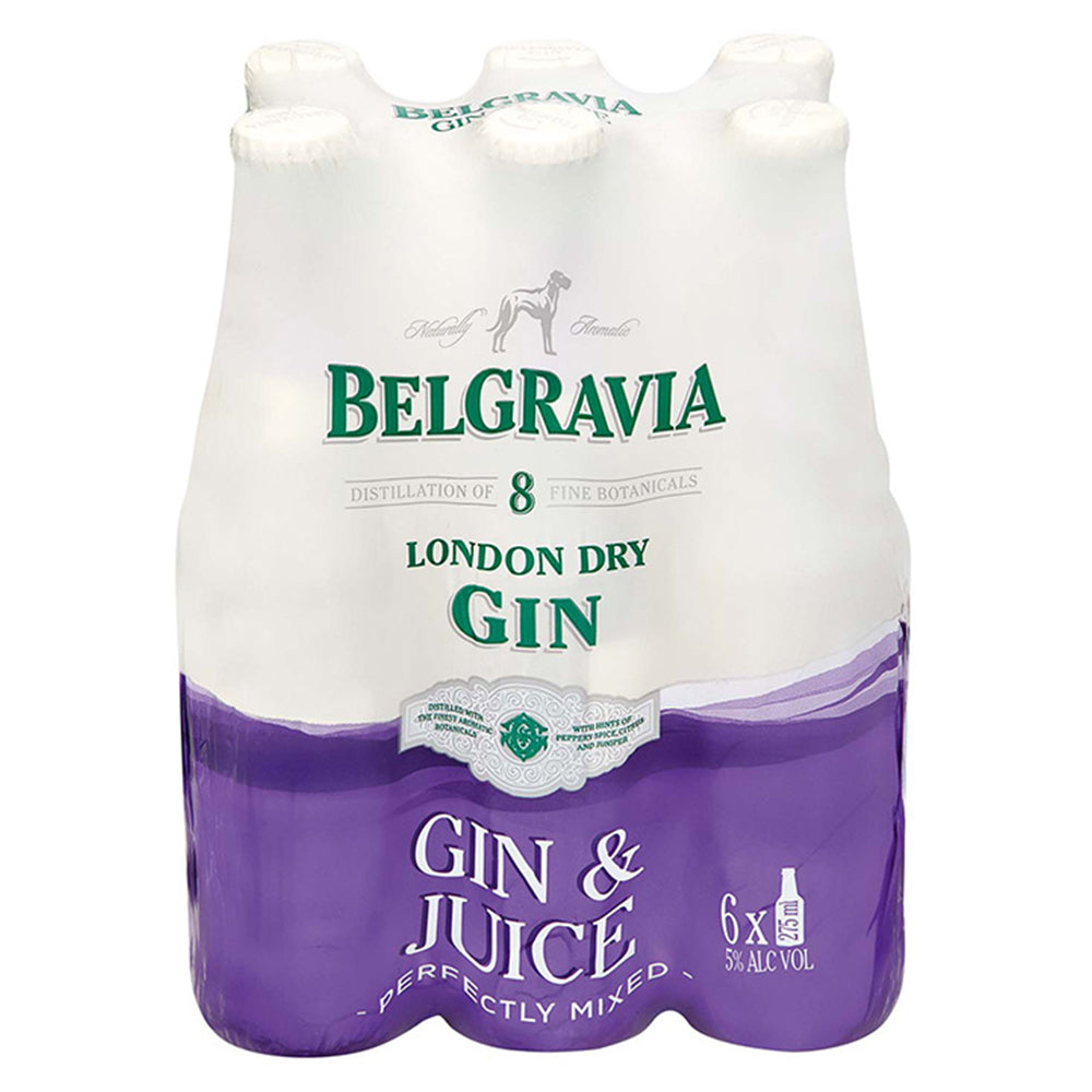 Buy Belgravia Gin & Juice 275ml Bottle 6 Pack Online