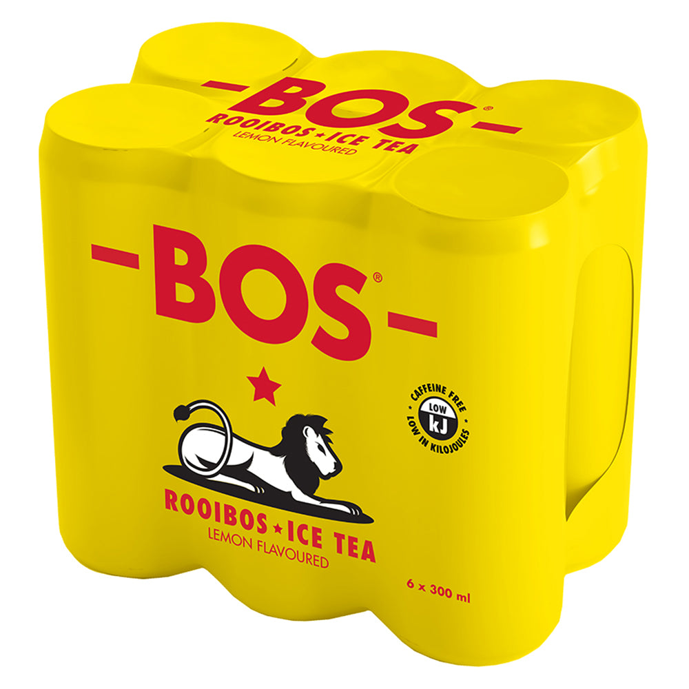 Buy BOS Ice Tea Lemon 300ml Can 6 Pack Online