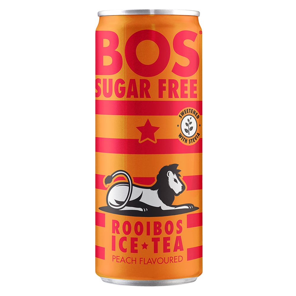 Buy BOS Ice Tea Sugar Free Peach 300ml Can Online