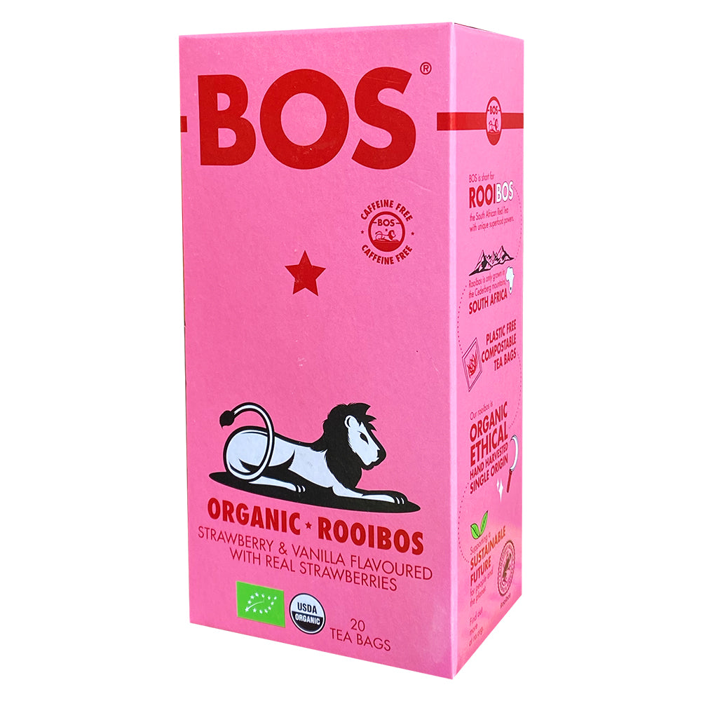 Buy BOS Organic Rooibos Dry Tea -  Strawberry & Vanilla Online