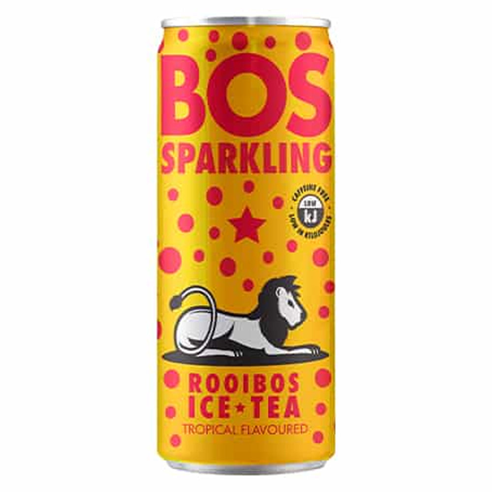 Buy BOS Sparkling Ice Tea Tropical 300ml Can Online
