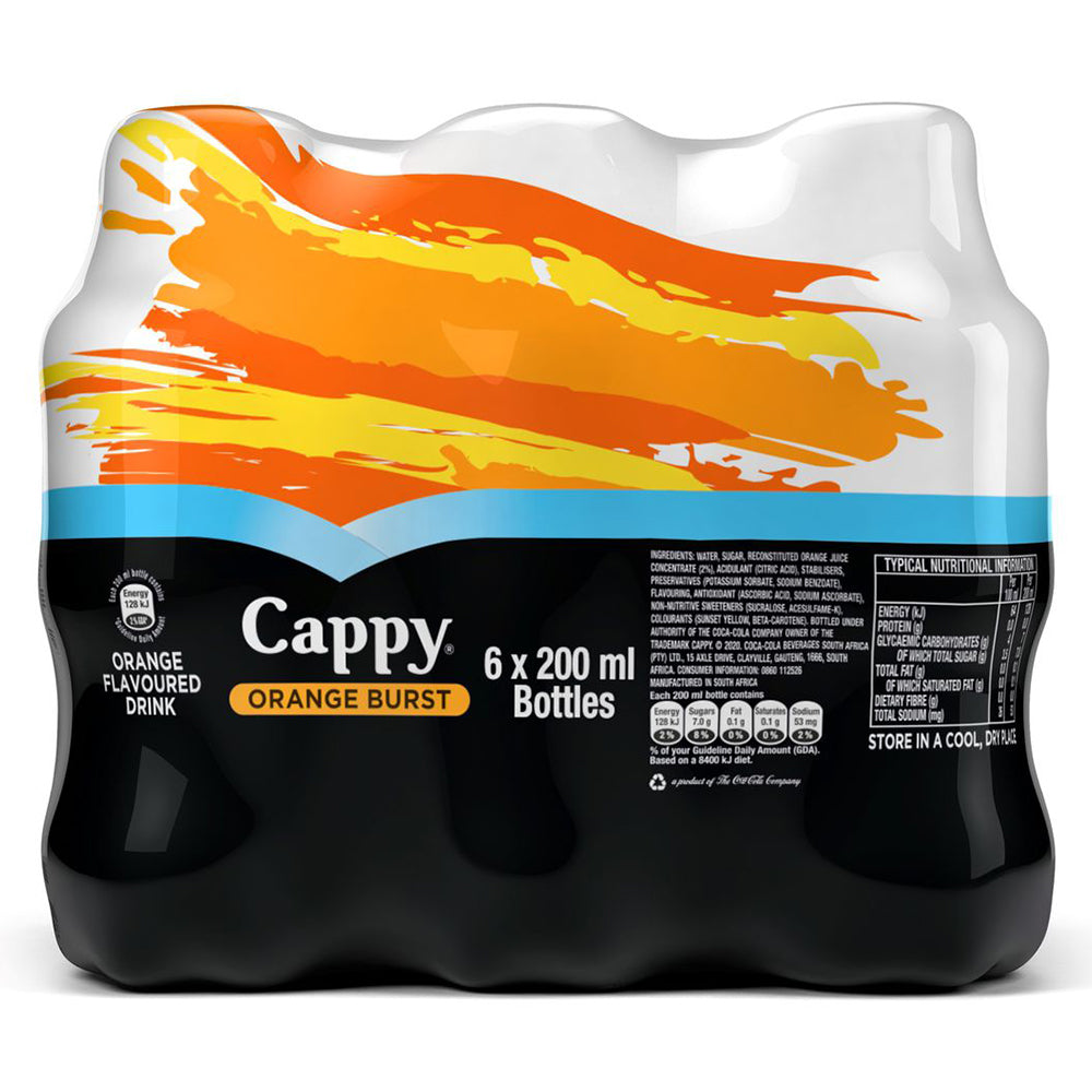 Buy Cappy Burst - Orange 200ml 6 Pack Online