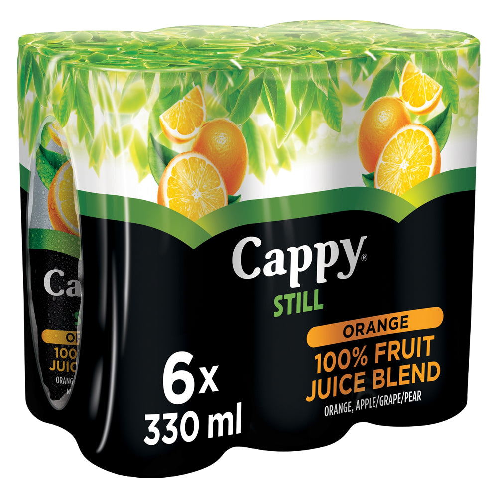 Buy Cappy Still Orange Fruit Juice 330ml Can 6 Pack Online