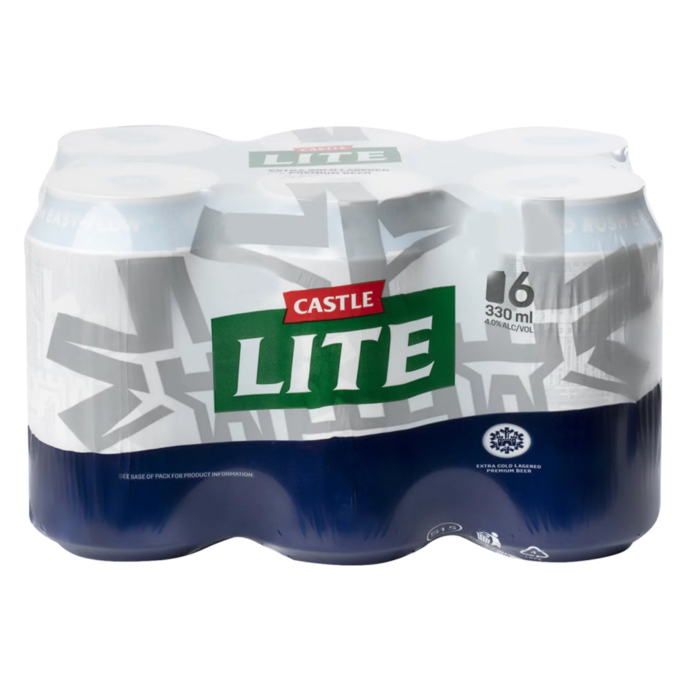 Buy Castle Lite Beer 330ml Can 6 Pack Online