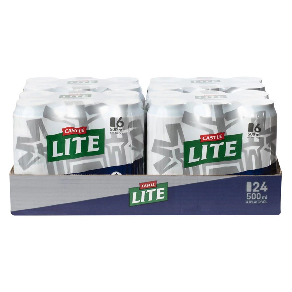 Buy Castle Lite Beer 500ml Can - Case Online