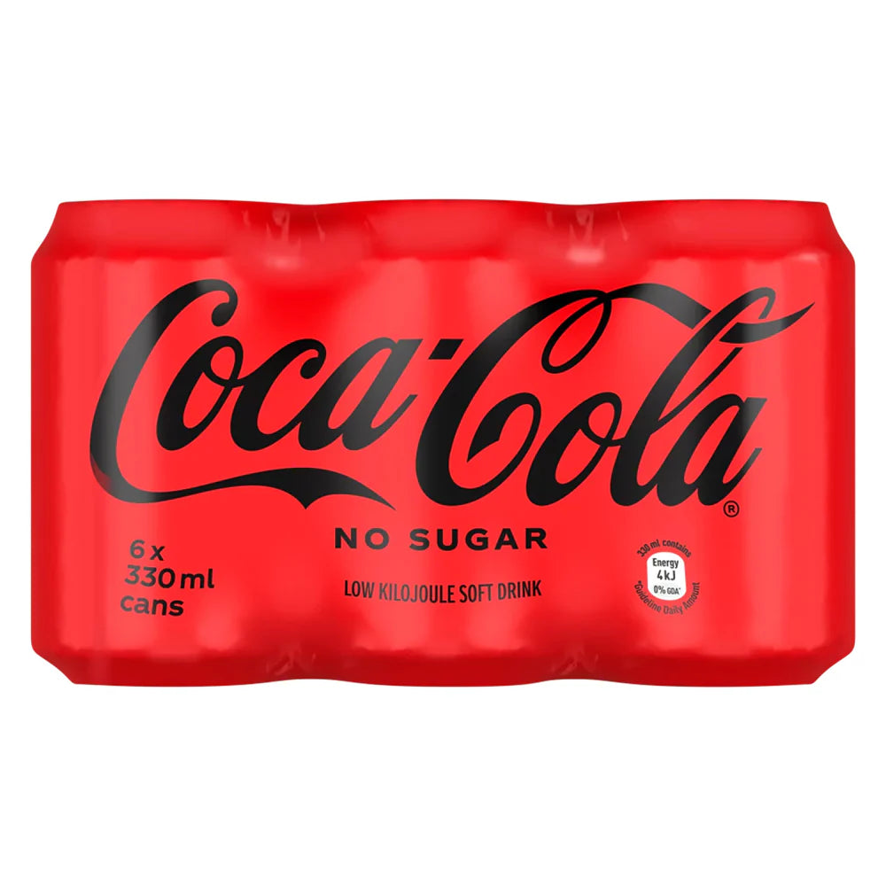 Coca Cola No Sugar 300ml Can 6 Pack