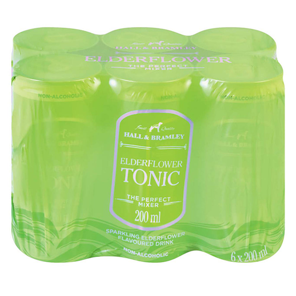 Buy Hall & Bramley Elderflower Tonic 200ml Can 6 Pack Online