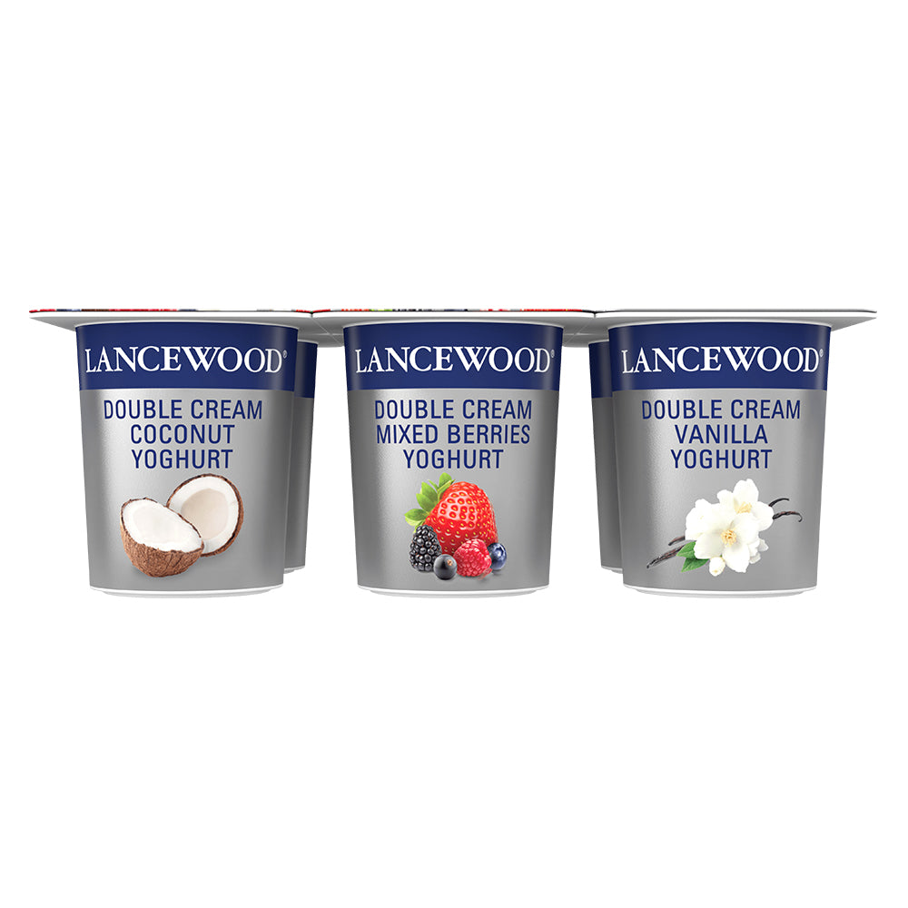 Buy Lancewood Double Cream Fruit Variety Yoghurt 6 Pack Online