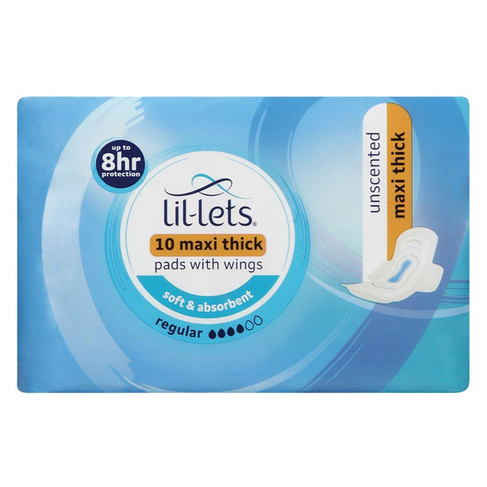 Buy Lil-Lets Maxi Thick Pads Unscented Regular 10 Online