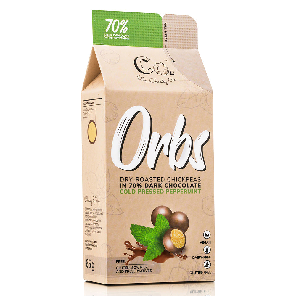 Buy Orbs Roasted Chickpeas Dark Chocolate Peppermint 65g Online