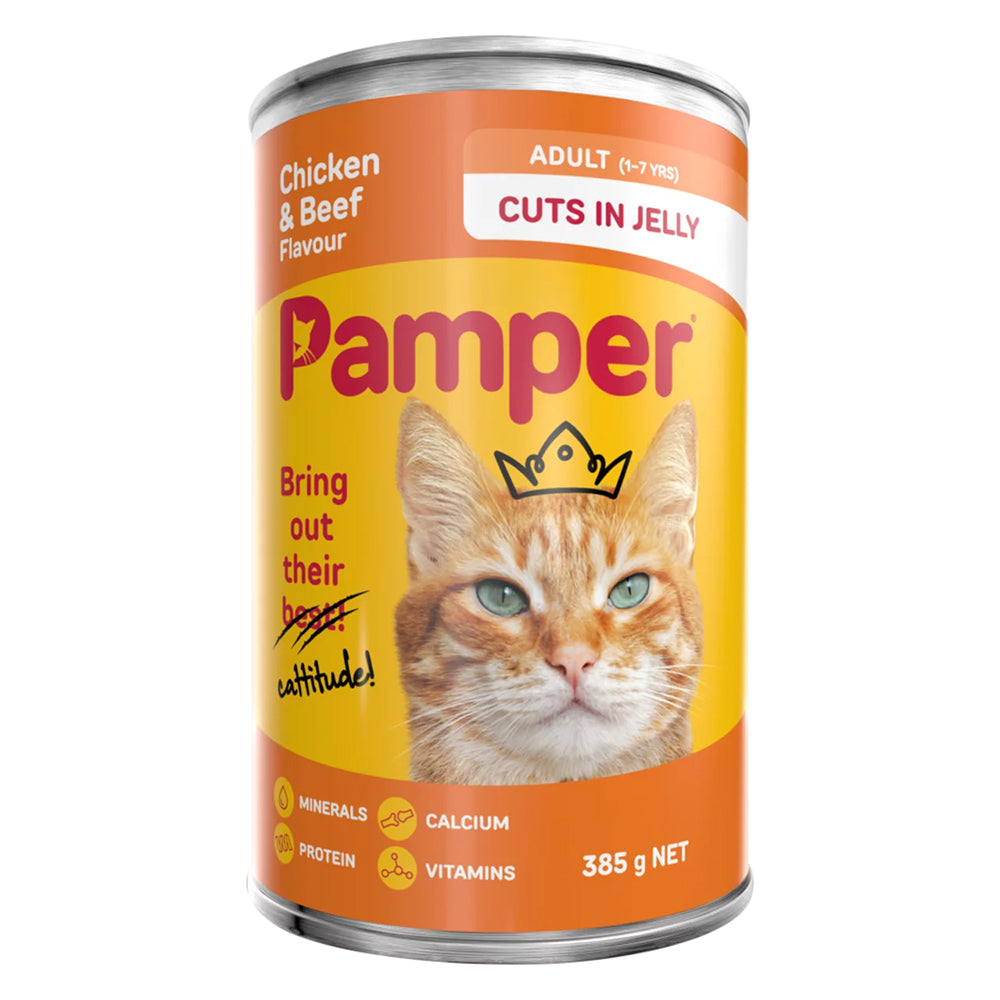 Buy Pamper Cat Food Tin Chicken & Beef Online