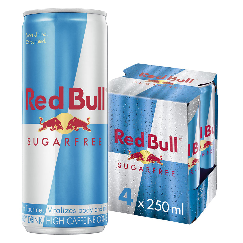 Buy Red Bull Energy Drink Sugar Free 250ml (4 Pack) Online