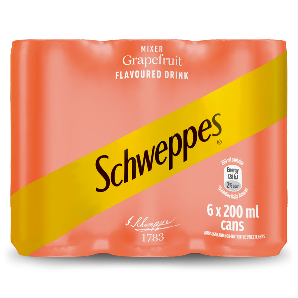 Buy Schweppes Grapefruit Mixer 200ml Can 6 Pack Online