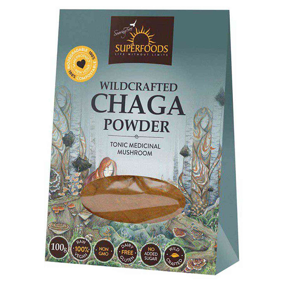 Buy Soaring Free Wildcrafted Chaga Powder 100g Online