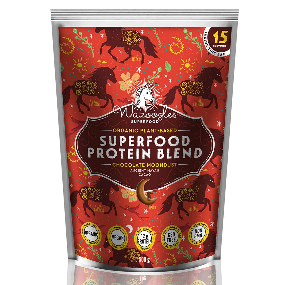Buy Wazoogles Superfood Protein Blend Chocolate Moondust 500g Online
