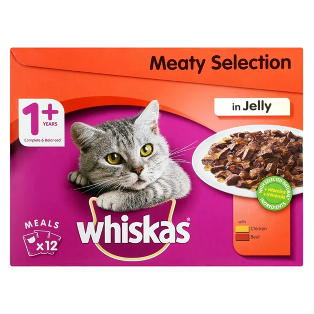 Buy Whiskas Cat Food Multi Pack Meat Selection Jelly 12 x 85g Online