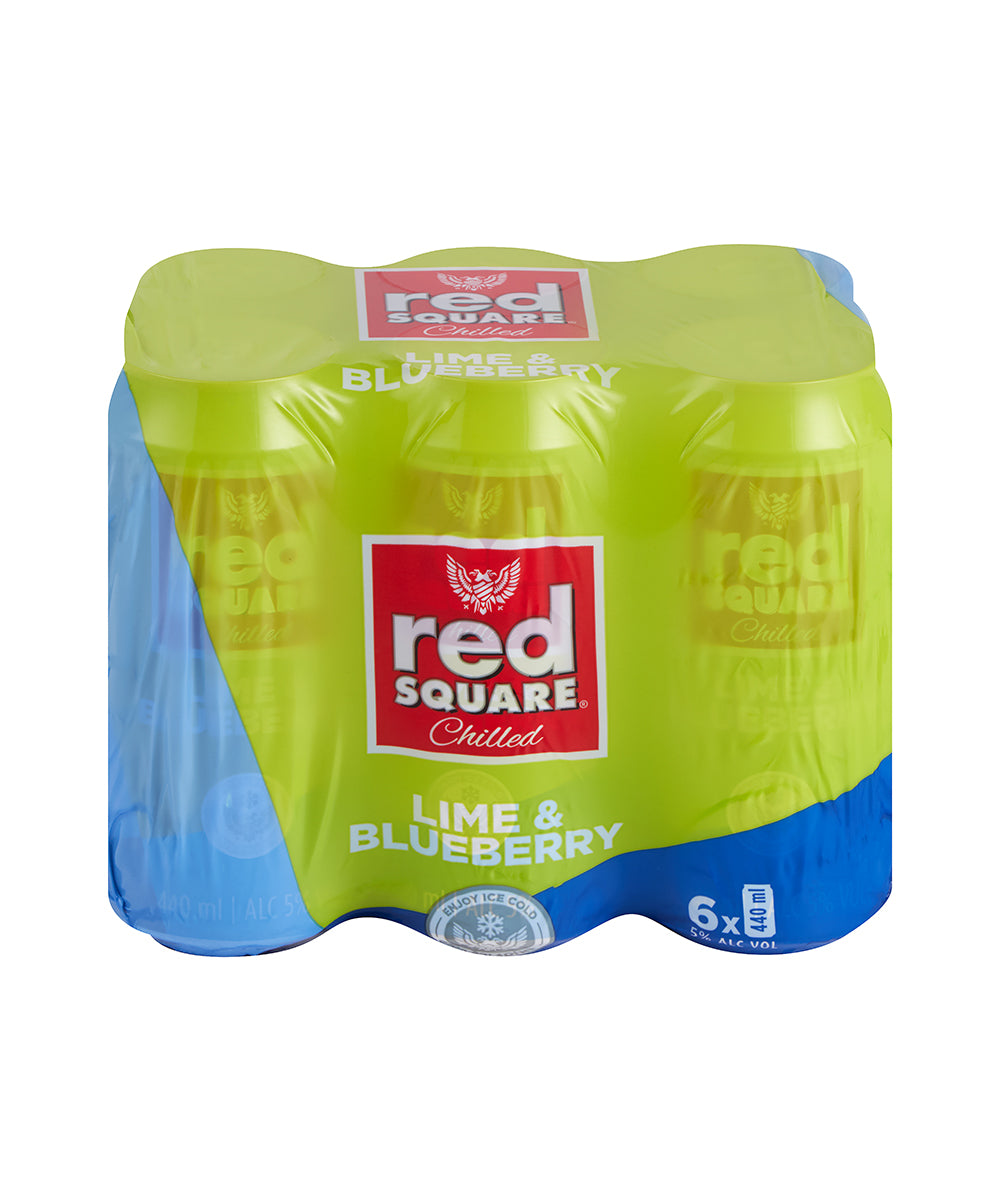 Buy Red Square Chilled Lime & Blueberry 6 pack Online
