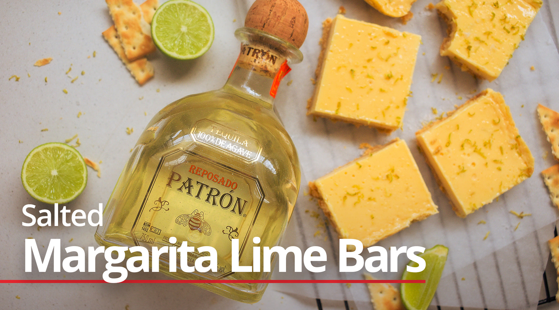 Salted Margarita Lime Bars with Patrón & Cointreau