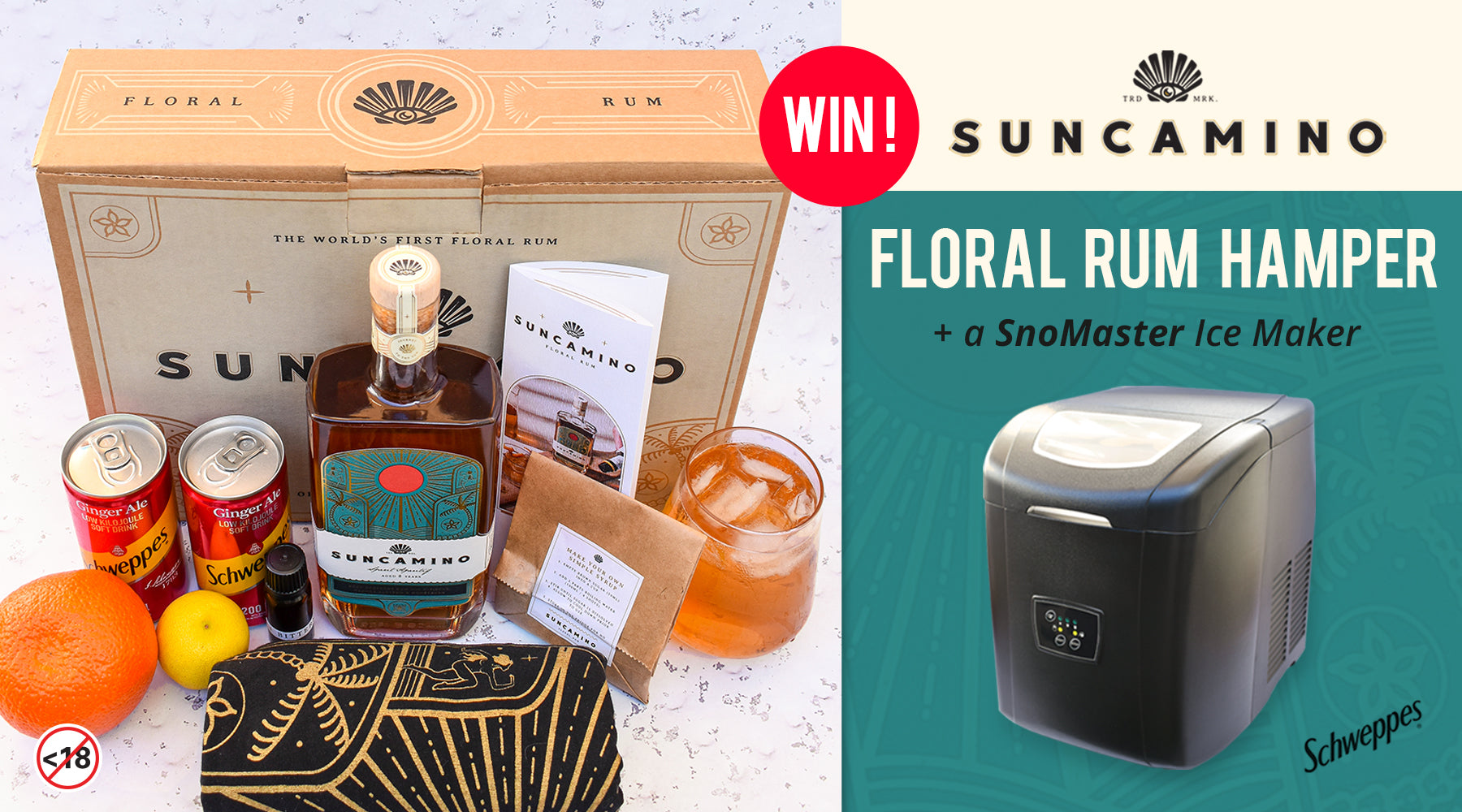 WIN a Suncamino Floral Rum X Schweppes Ginger Ale Hamper!