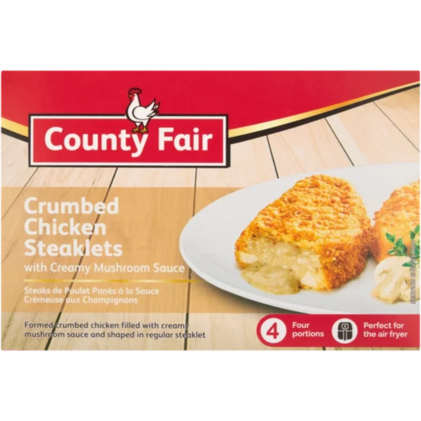 County Fair Crumbed Chicken Steaklets - Creamy Mushroom Sauce