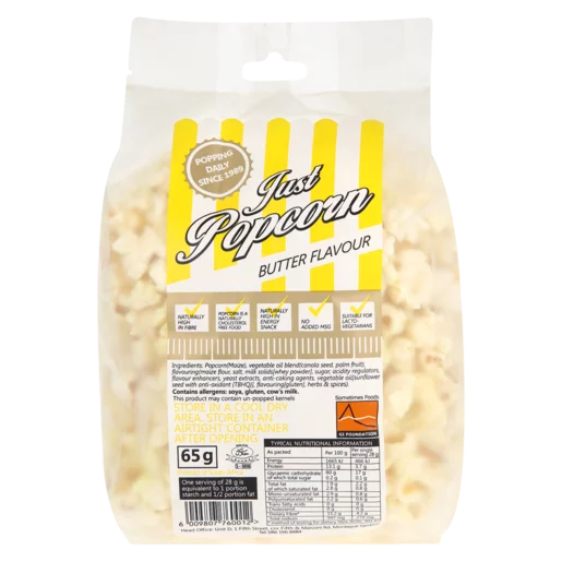 Just Popcorn Butter Flavoured Popcorn 55g