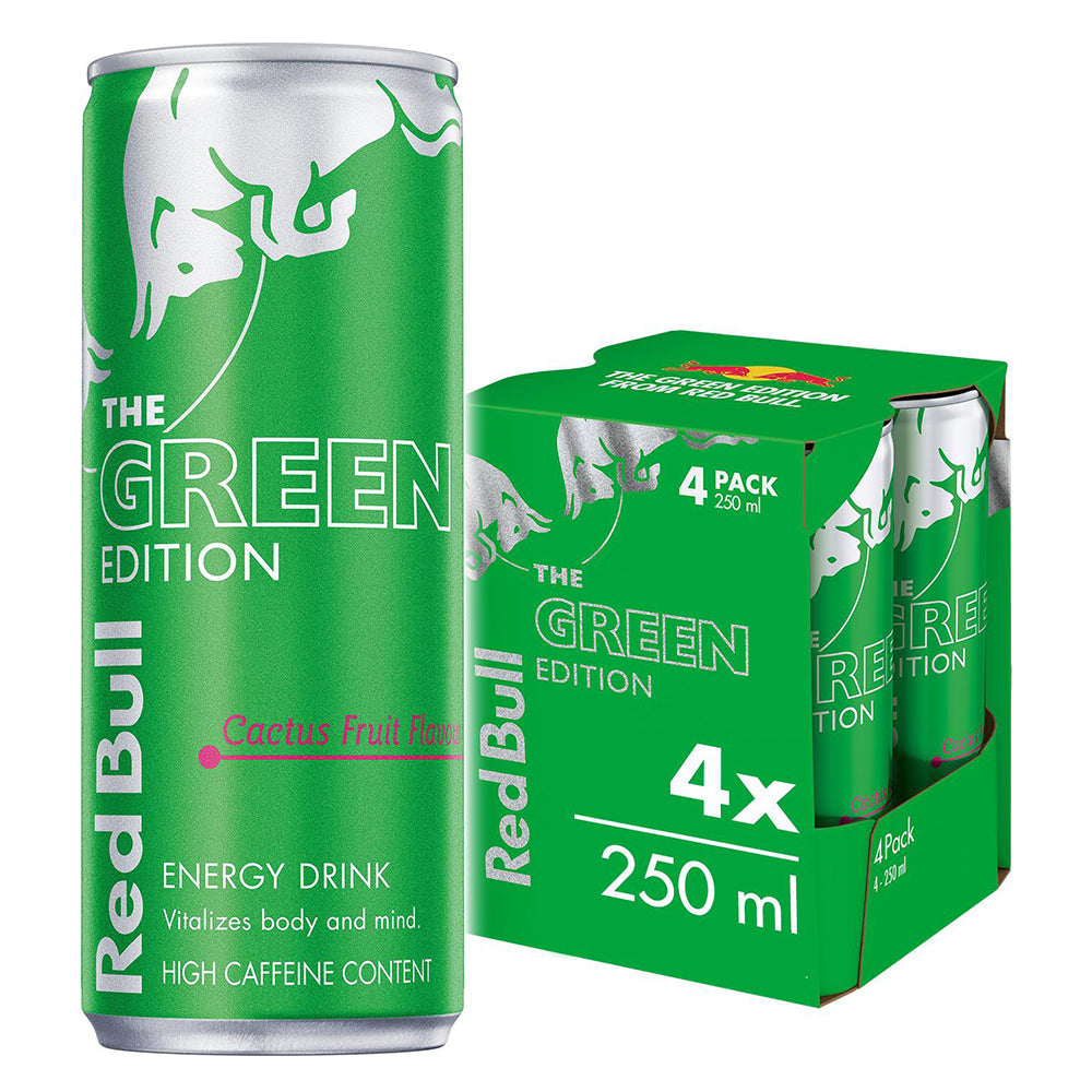 Red Bull Energy Drink Green Edition: Cactus Fruit 250ml (4 Pack)