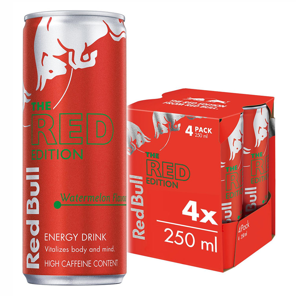 Buy Red Bull Energy Drink Red Edition: Watermelon 250ml (4 Pack) Online