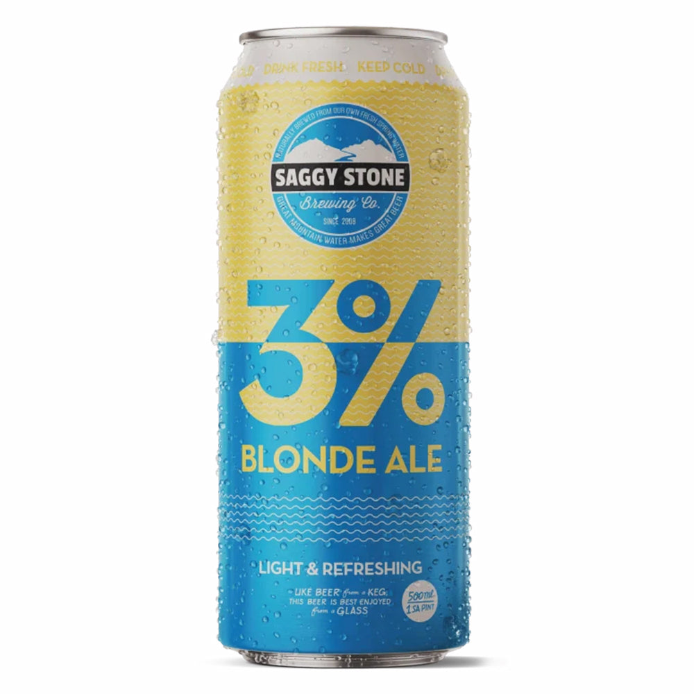 Saggy Stone - 3% Blonde Ale 500ml Can 4 Pack