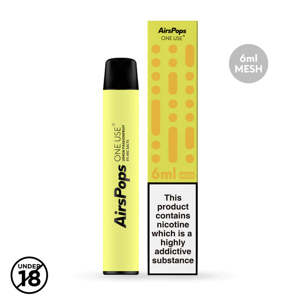 Buy Airspops One Use 6ml - Lemon Passion Fruit 5% Online