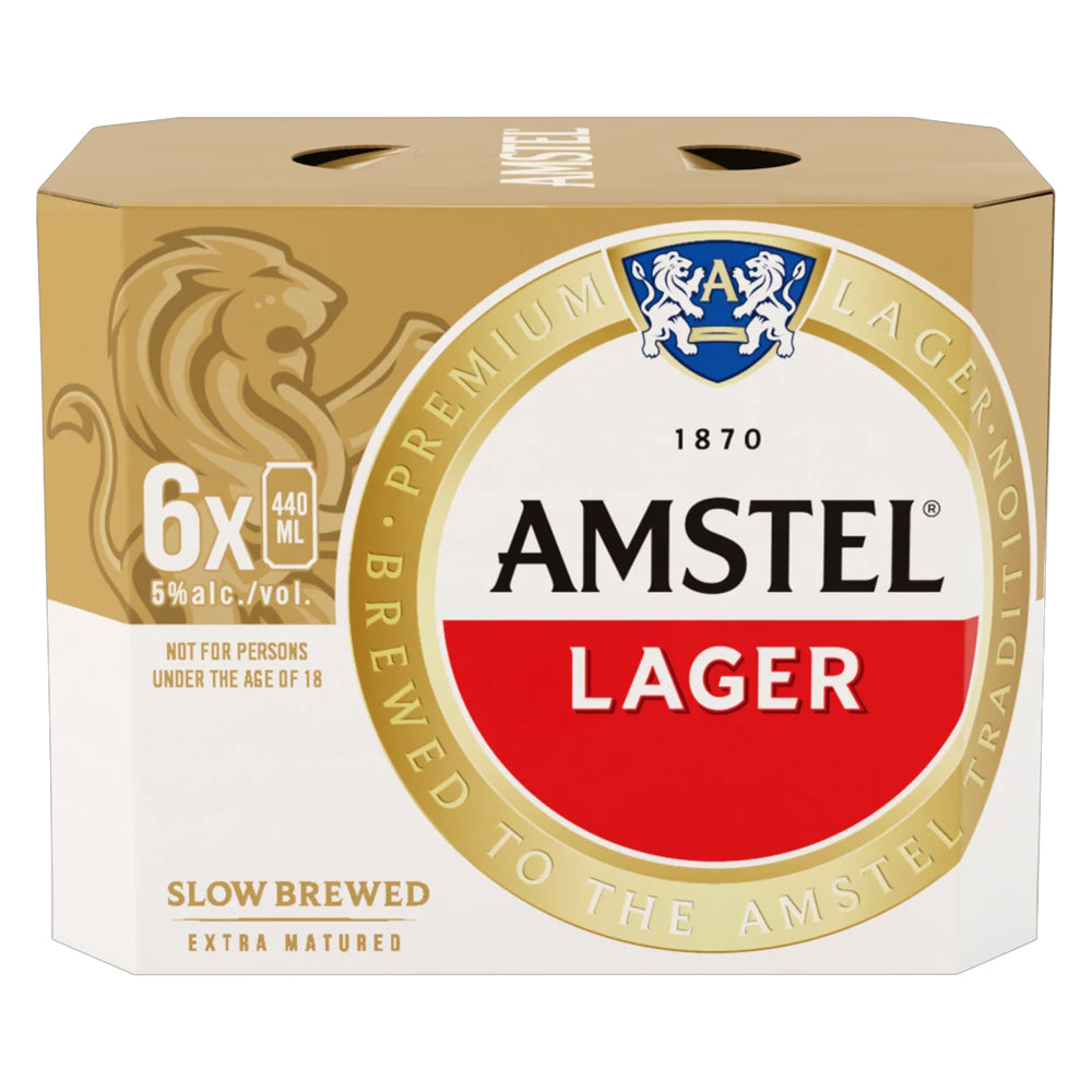 Buy Amstel Lager Beer 440ml Can 6 Pack Online