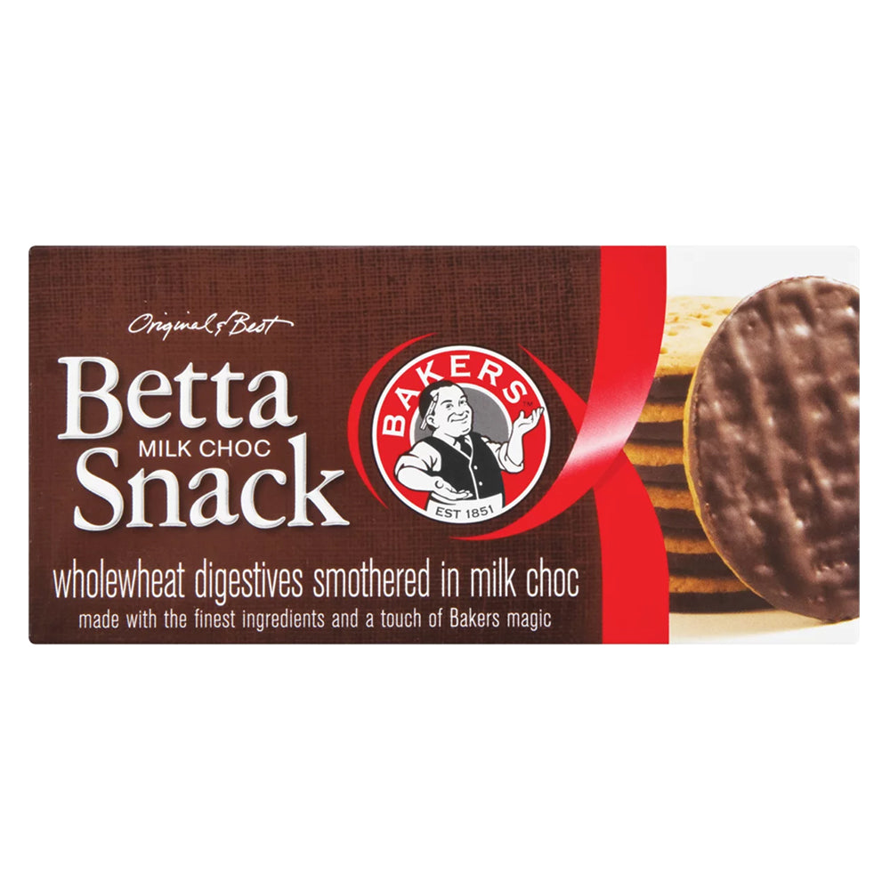 Buy Bakers Betta Snack Milk Chocolate Biscuits 200g Online