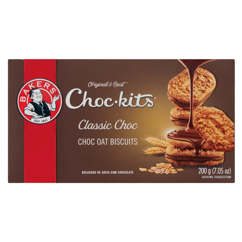 Buy Bakers Choc-Kits Classic Choc Oat Biscuits 200g Online