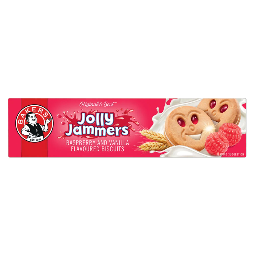buy Bakers Jolly Jammers Raspberry Vanilla biscuits online