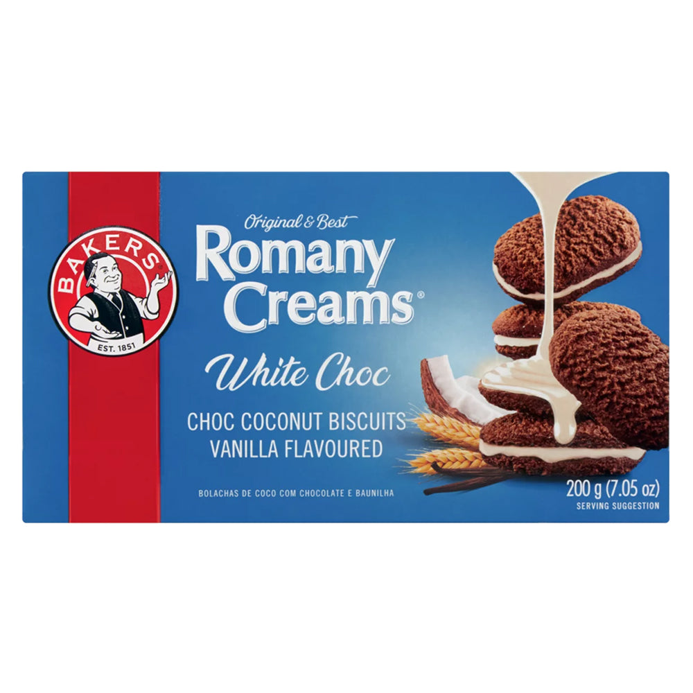 Buy Bakers Romany Creams Vanilla White Chocolate 200g Online