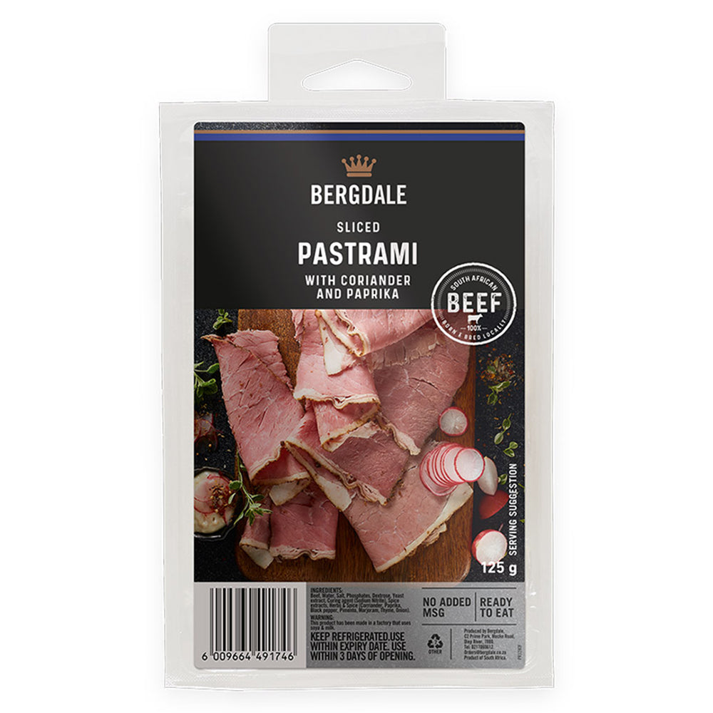 Buy Bergdale Sliced Pastrami 125g Online