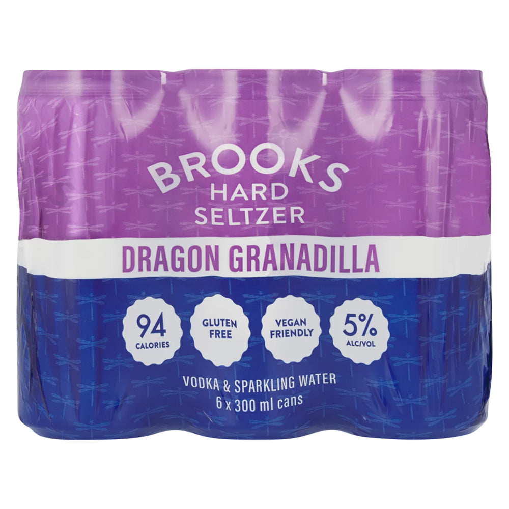 Buy Brooks Hard Seltzer Dragon Granadilla 300ml Can 6 Pack Online