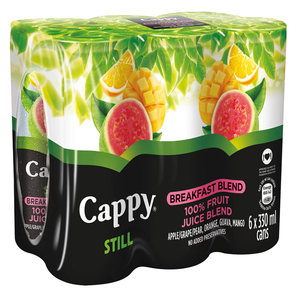 Buy Cappy Still Breakfast Blend Fruit Juice 330ml Can 6 Pack Online