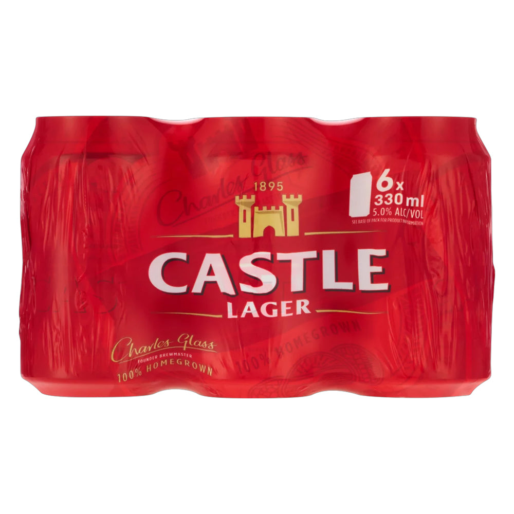Buy Castle Lager Beer 330ml Can 6 Pack Online